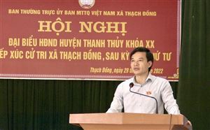 Đại biểu HĐND huyện tiếp xúc cử tri tại xã Thạch Đồng