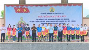 LĐLĐ huyện Thanh Thủy tổ chức giải bóng chuyền hơi CNVCLĐ năm 2022