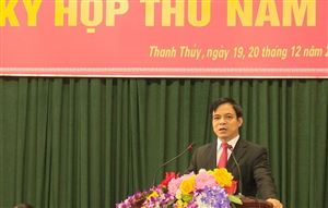 Kỳ họp thứ Năm HĐND huyện Thanh Thủy khóa XIX, nhiệm kỳ 2016-2021